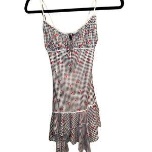 Urban Heritage Cherry Print Gingham Mini Dress | Y2K